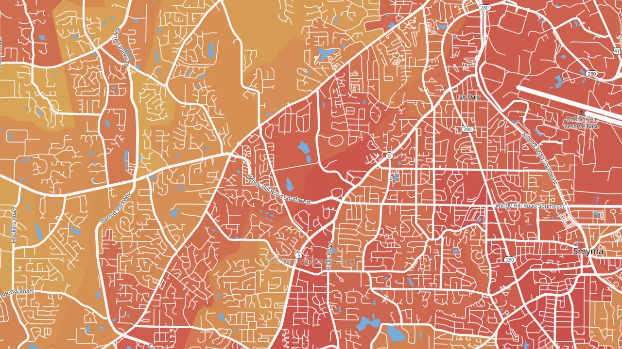 30008, GA Map of Vehicle Theft Rates