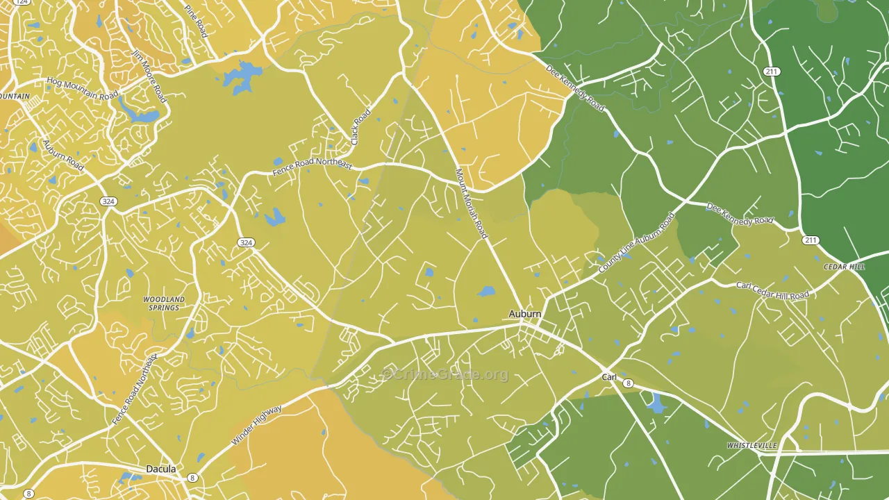 30011, GA Map of Vehicle Theft Rates