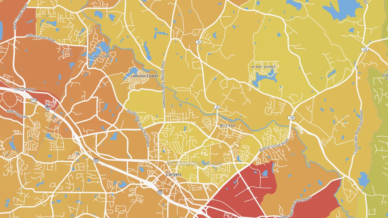 30012, GA Map of Vehicle Theft Rates