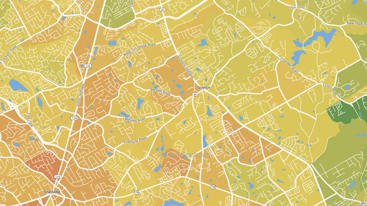30017, GA Map of Vehicle Theft Rates