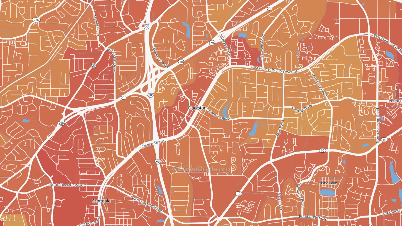 30021, GA Map of Vehicle Theft Rates