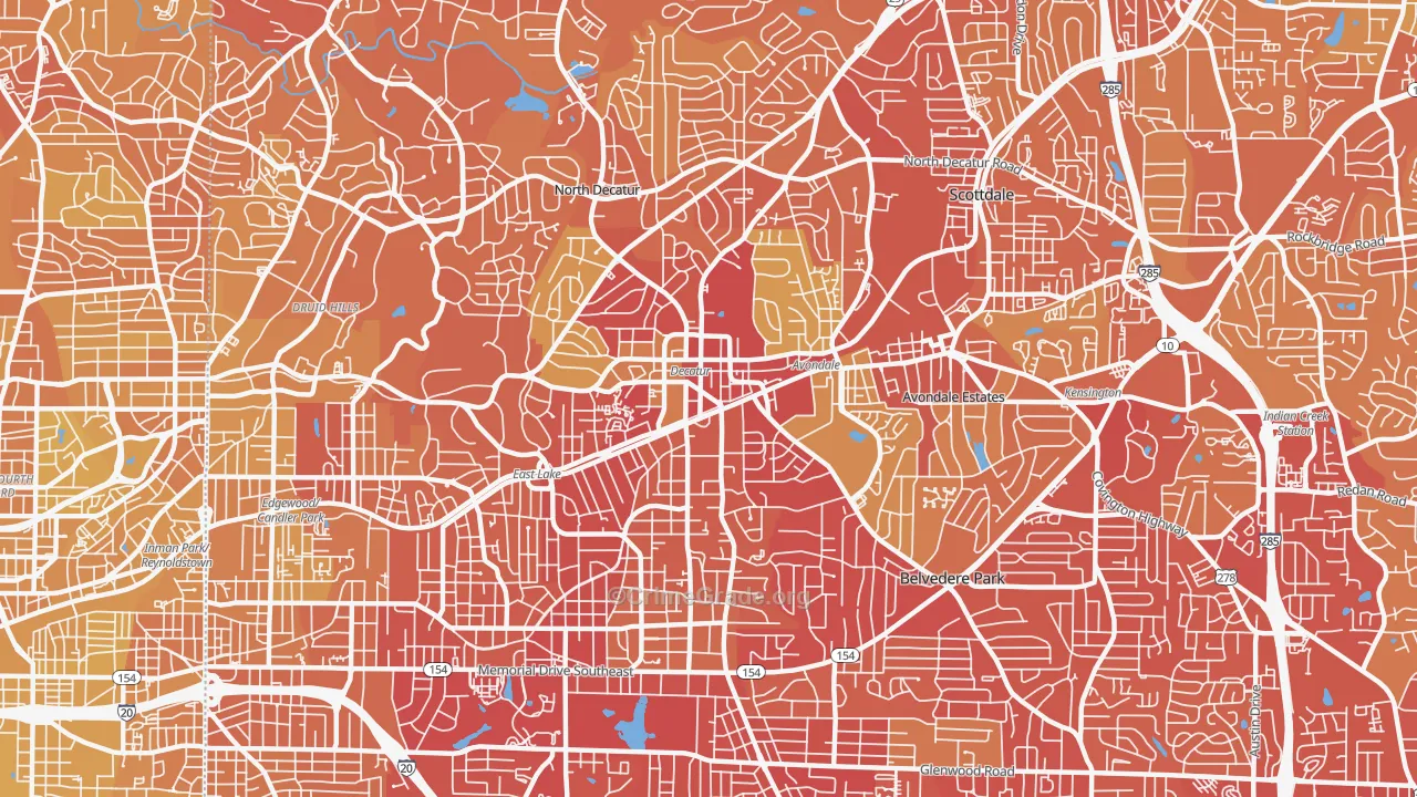 30030, GA Map of Vehicle Theft Rates