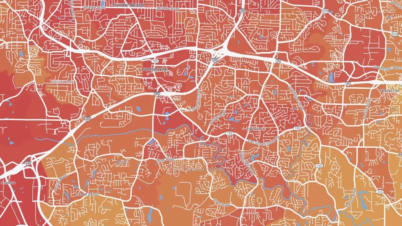 30034, GA Map of Vehicle Theft Rates