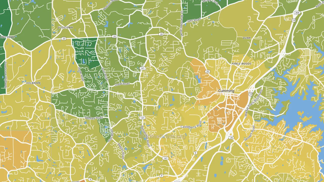 30040, GA Map of Vehicle Theft Rates
