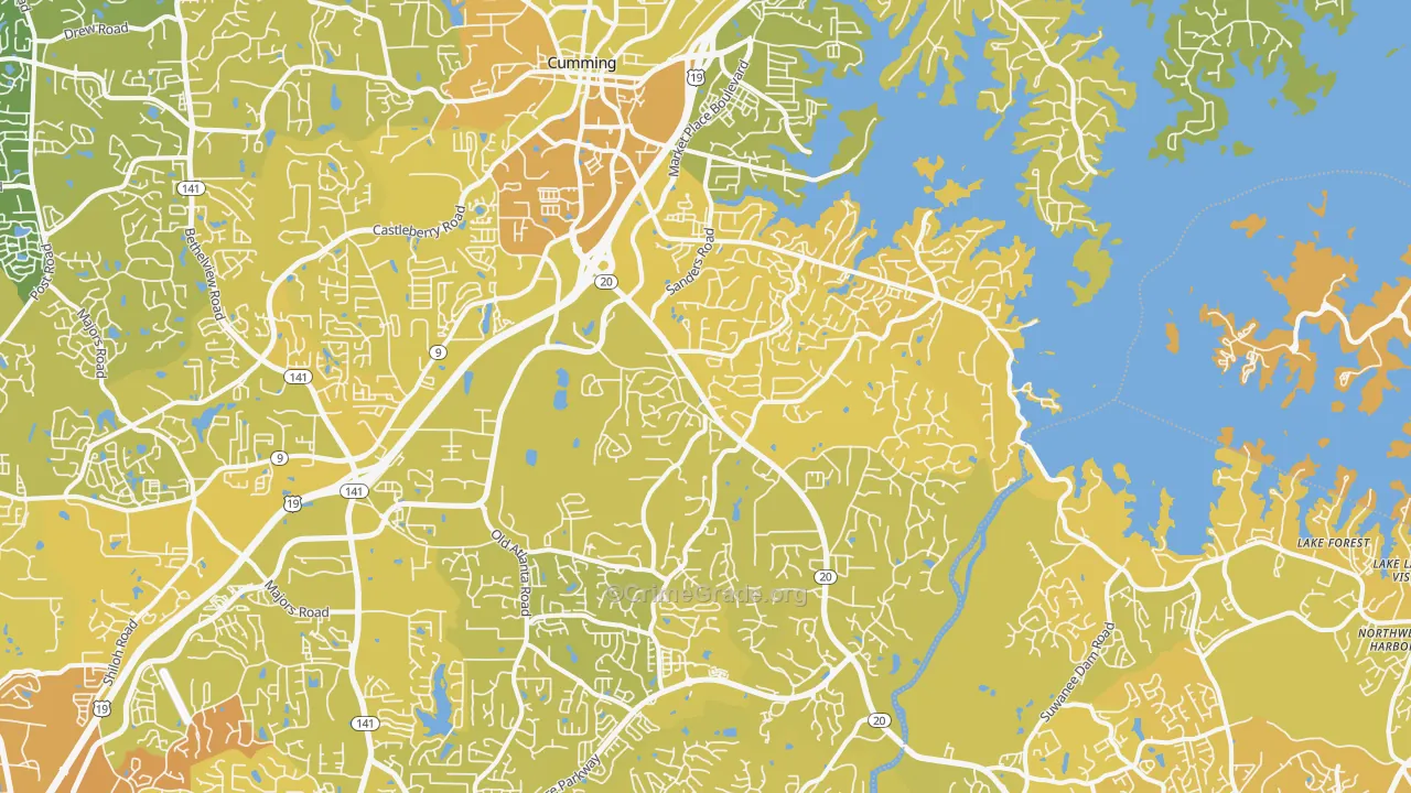 30041, GA Map of Vehicle Theft Rates