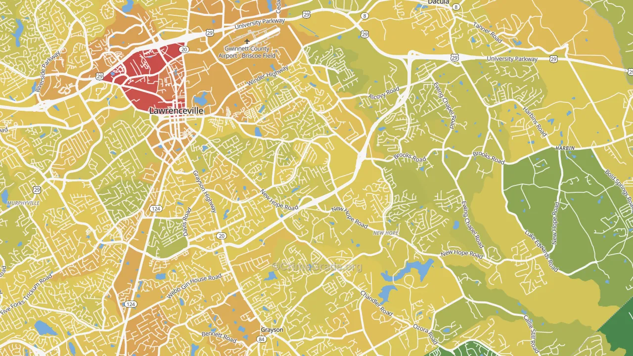 30045, GA Map of Vehicle Theft Rates