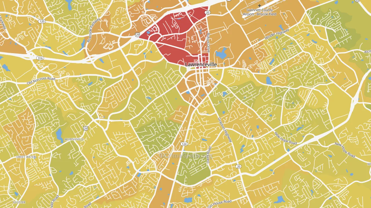 30046, GA Map of Vehicle Theft Rates