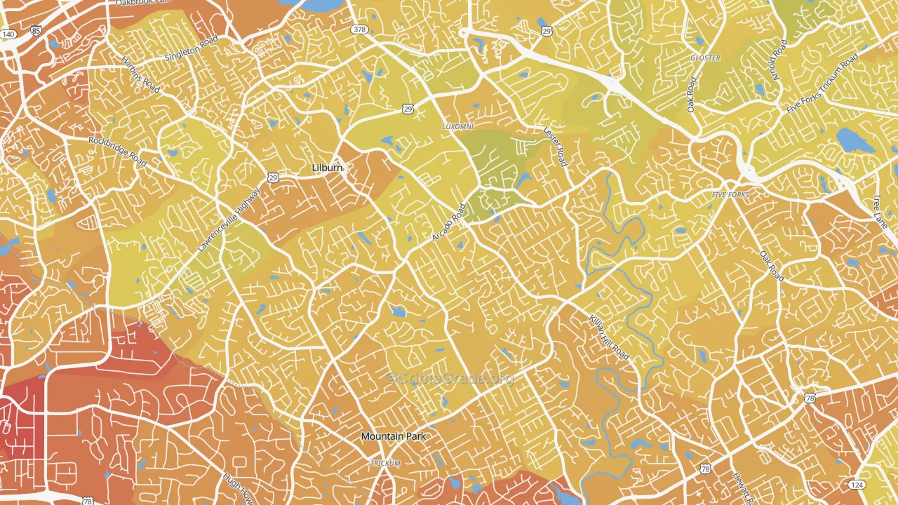 30047, GA Map of Vehicle Theft Rates