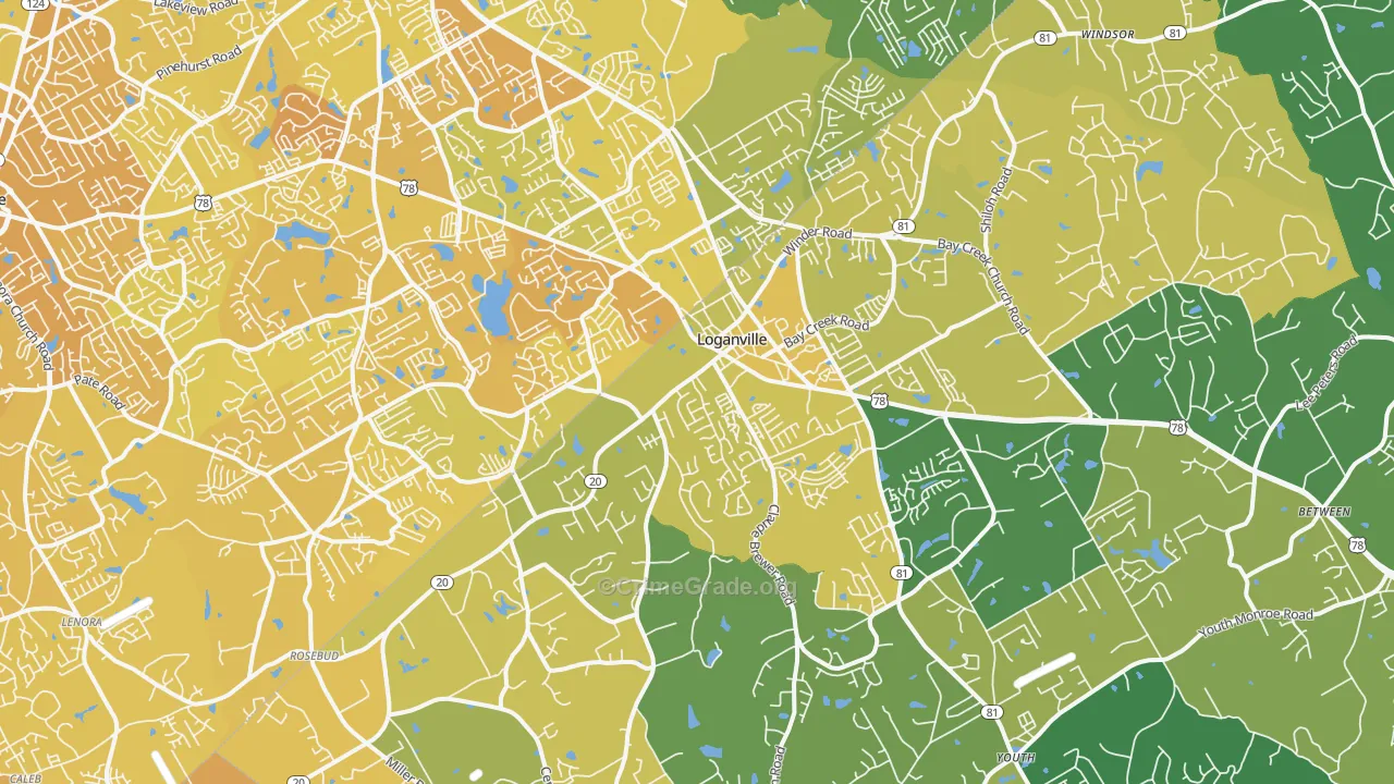 30052, GA Map of Vehicle Theft Rates