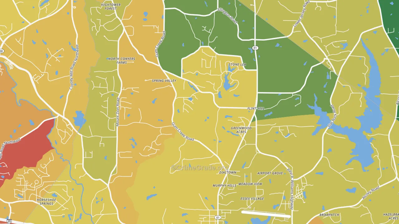 30054, GA Map of Vehicle Theft Rates