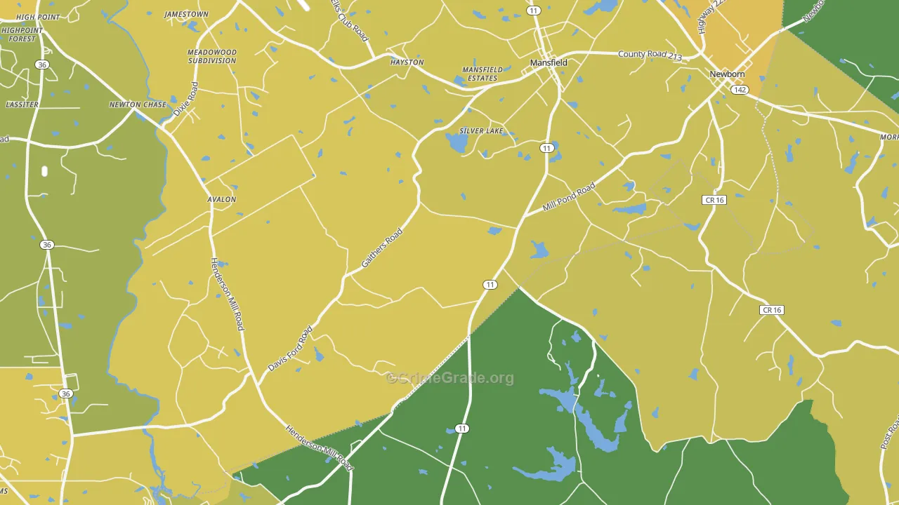 30055, GA Map of Vehicle Theft Rates