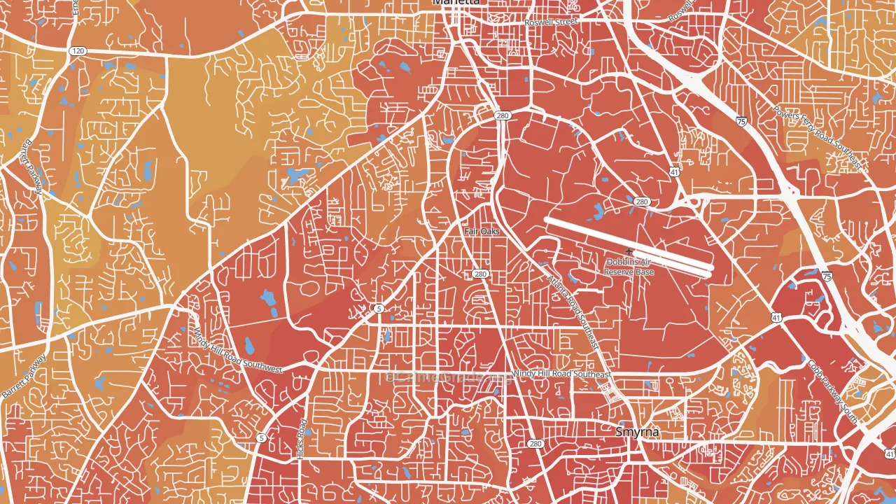 30060, GA Map of Vehicle Theft Rates