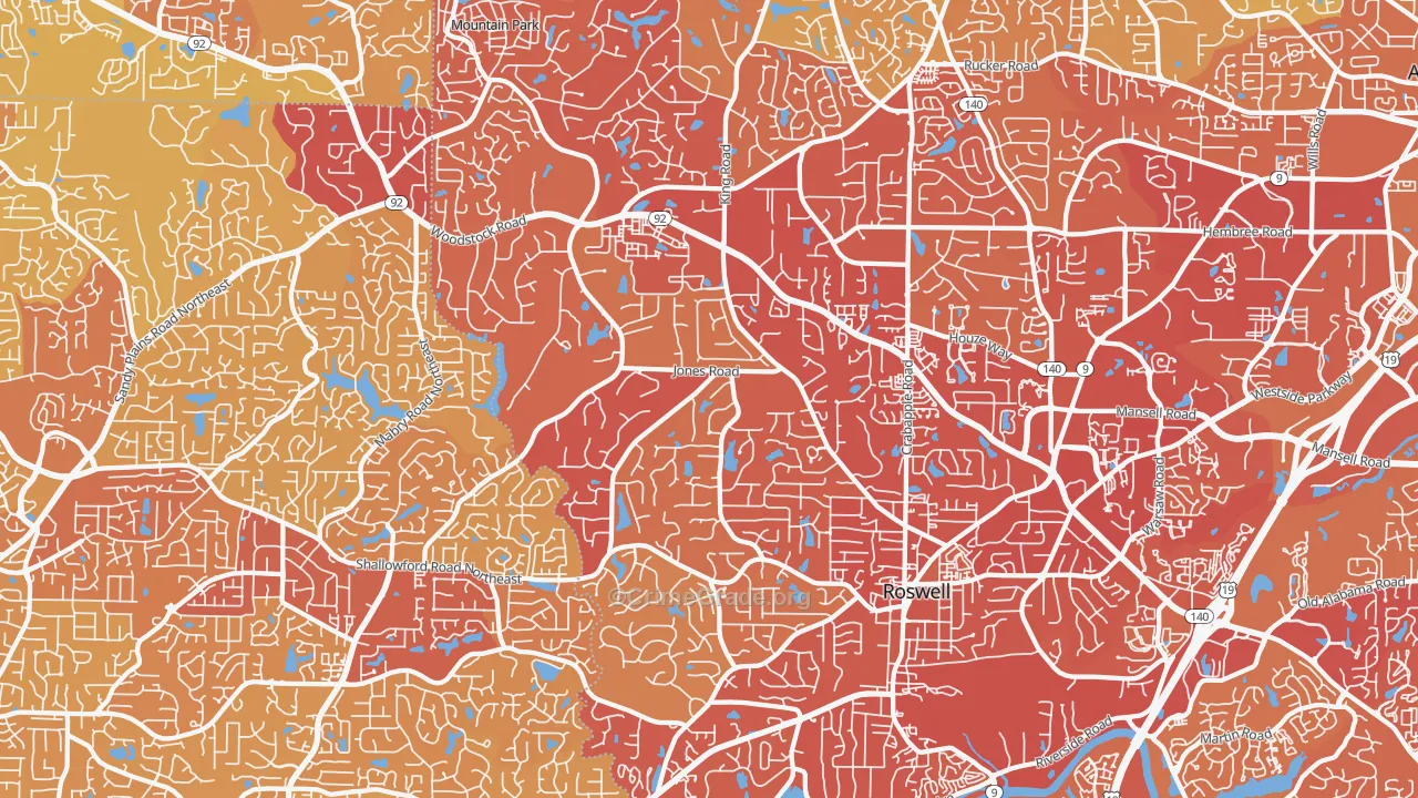 30075, GA Map of Vehicle Theft Rates