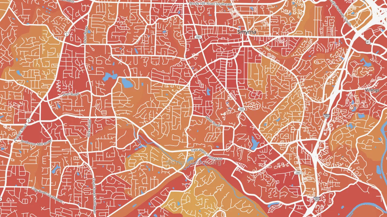 30082, GA Map of Vehicle Theft Rates