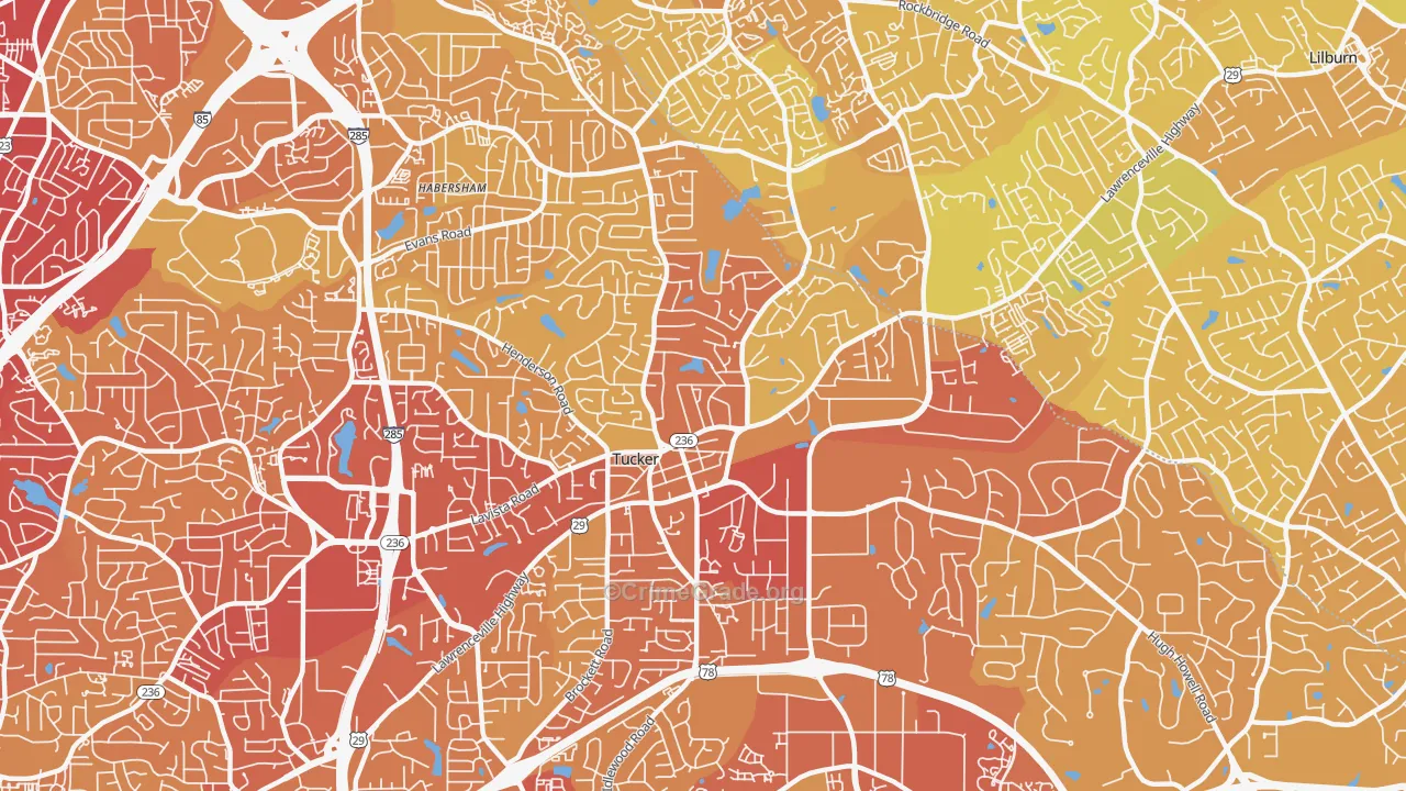 30084, GA Map of Vehicle Theft Rates