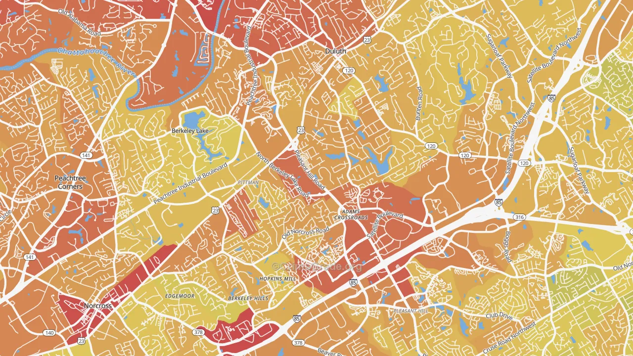 30096, GA Map of Vehicle Theft Rates