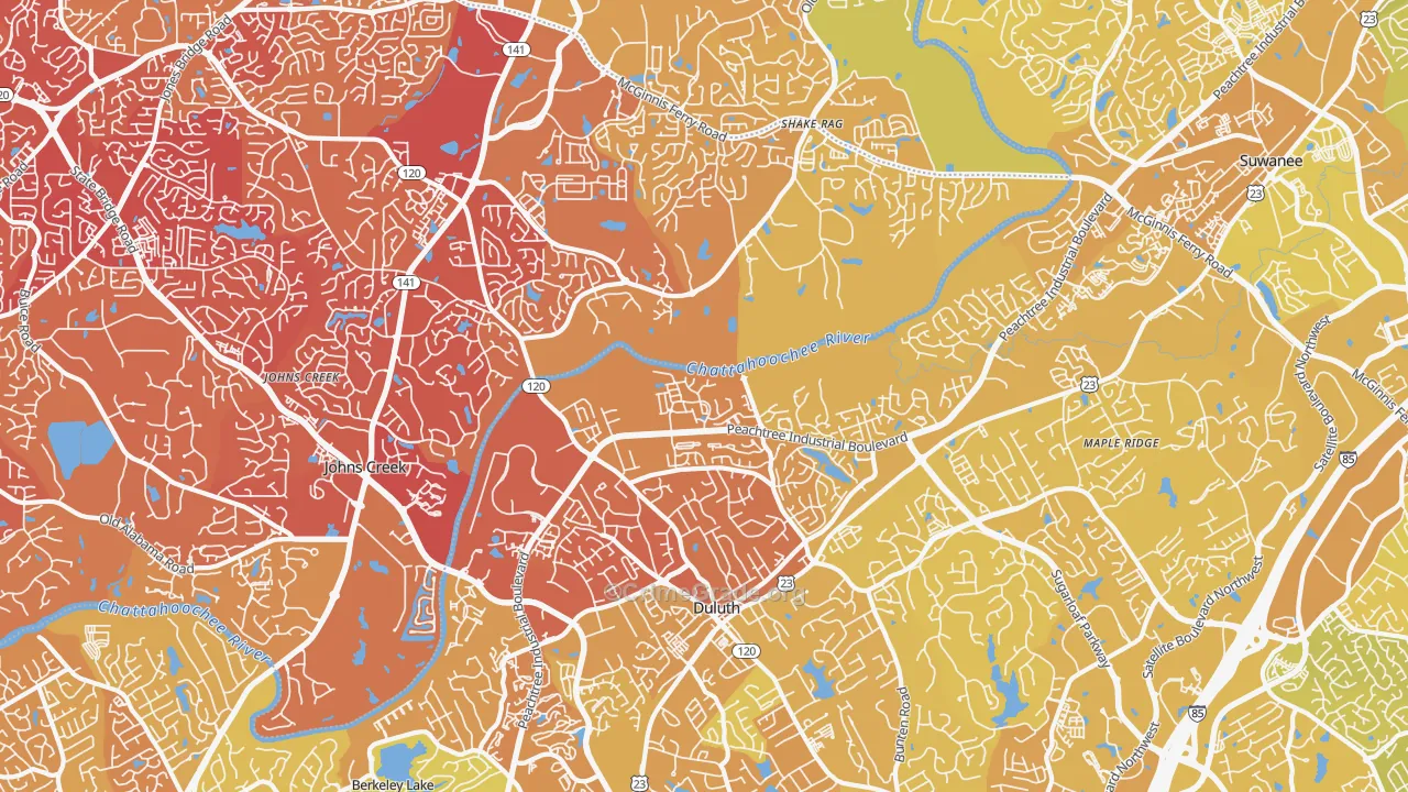 30097, GA Map of Vehicle Theft Rates