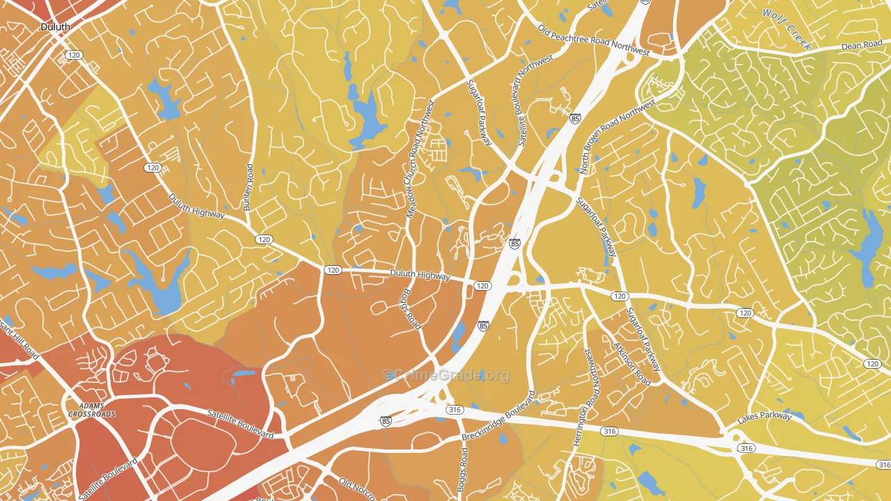 30099, GA Map of Vehicle Theft Rates