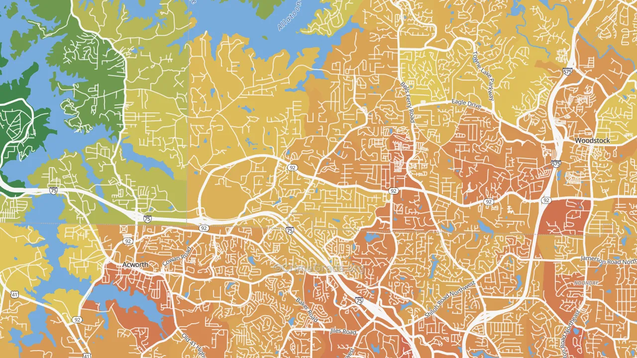 30102, GA Map of Vehicle Theft Rates