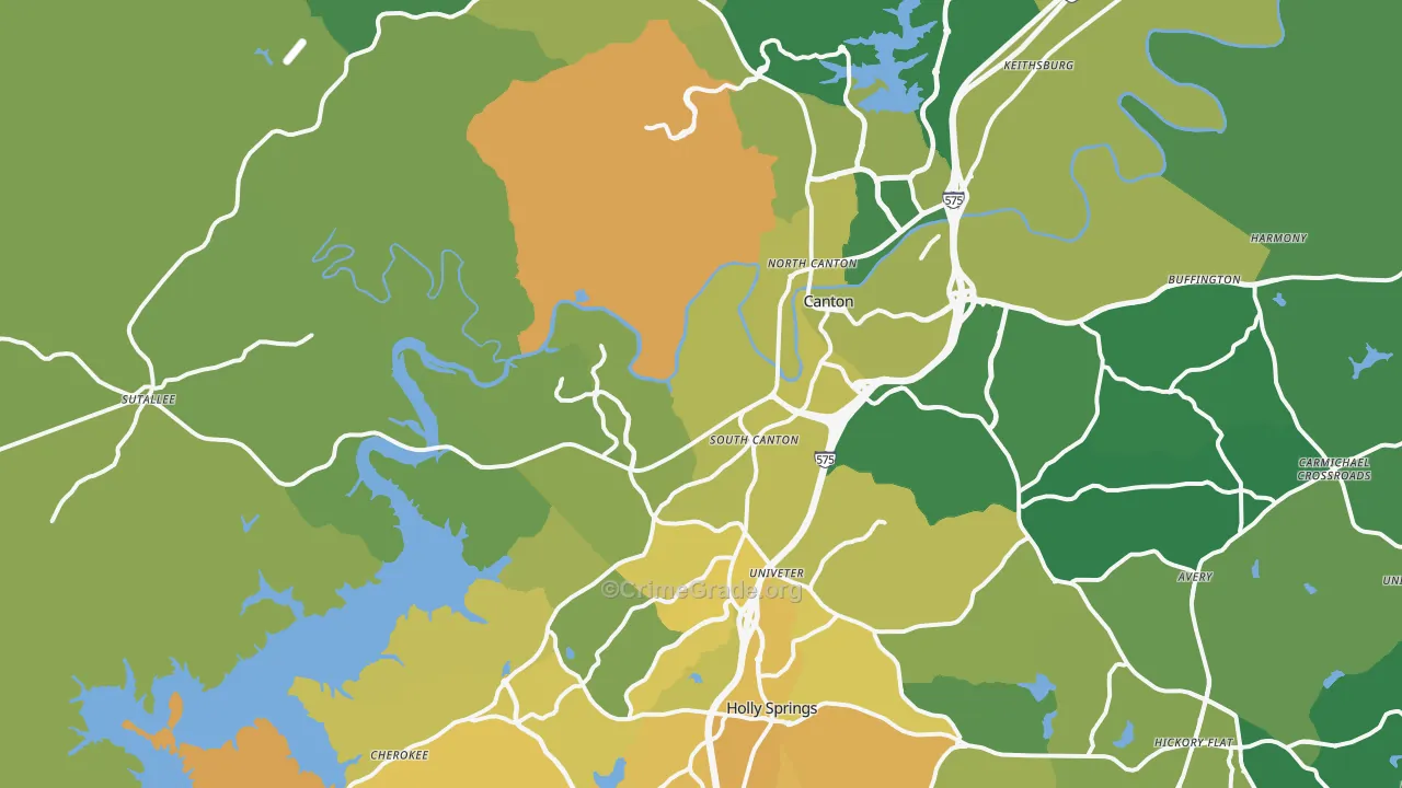 30114, GA Map of Vehicle Theft Rates