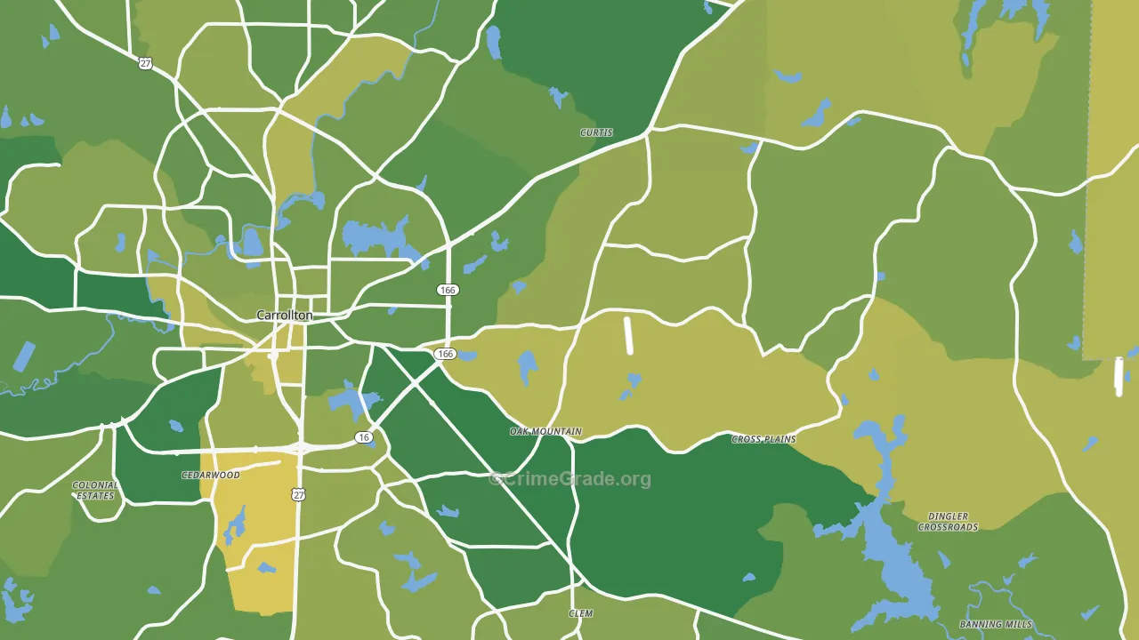 30116, GA Map of Vehicle Theft Rates