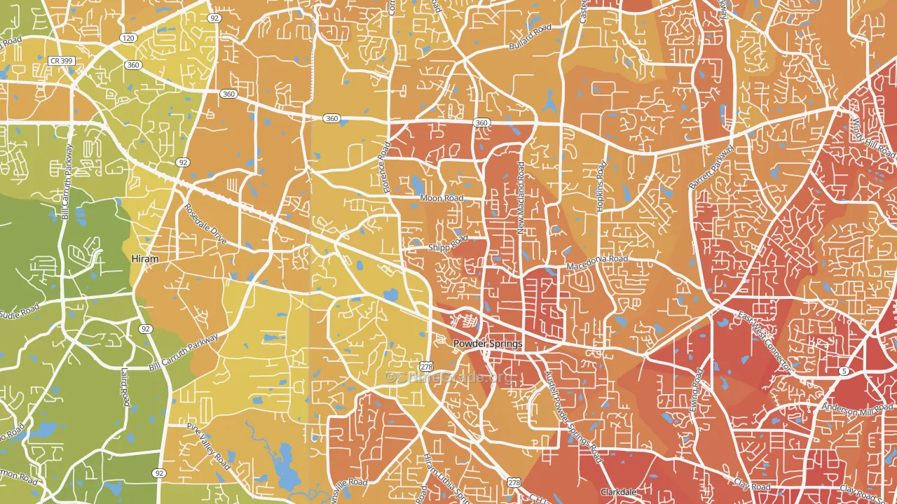 30127, GA Map of Vehicle Theft Rates