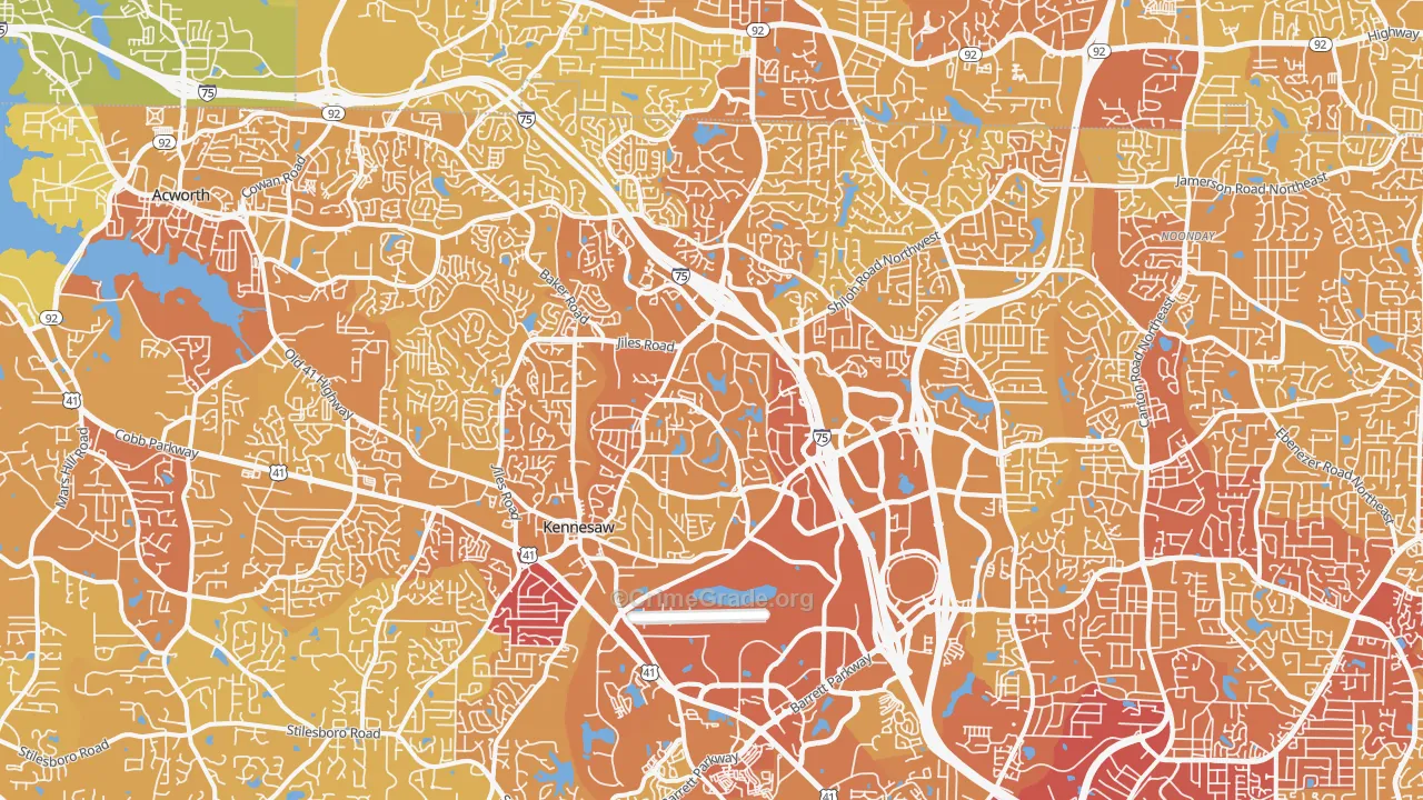 30144, GA Map of Vehicle Theft Rates