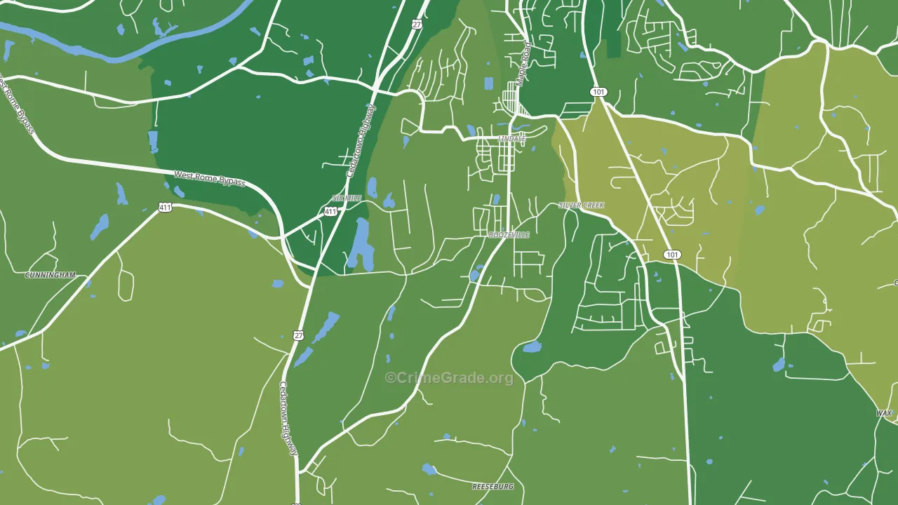 30147, GA Map of Vehicle Theft Rates