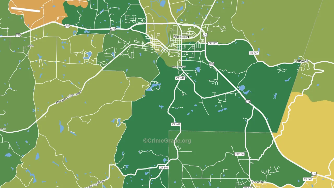 30153, GA Map of Vehicle Theft Rates