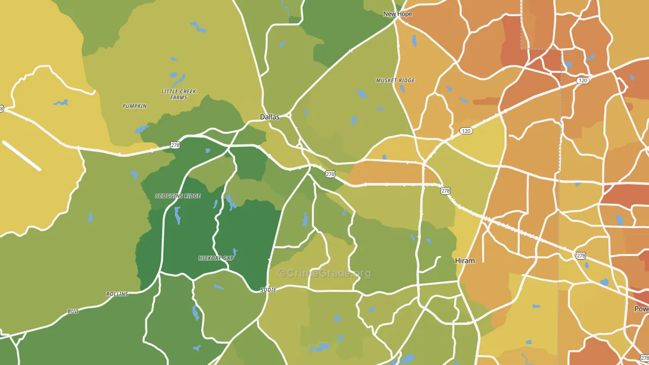 30157, GA Map of Vehicle Theft Rates
