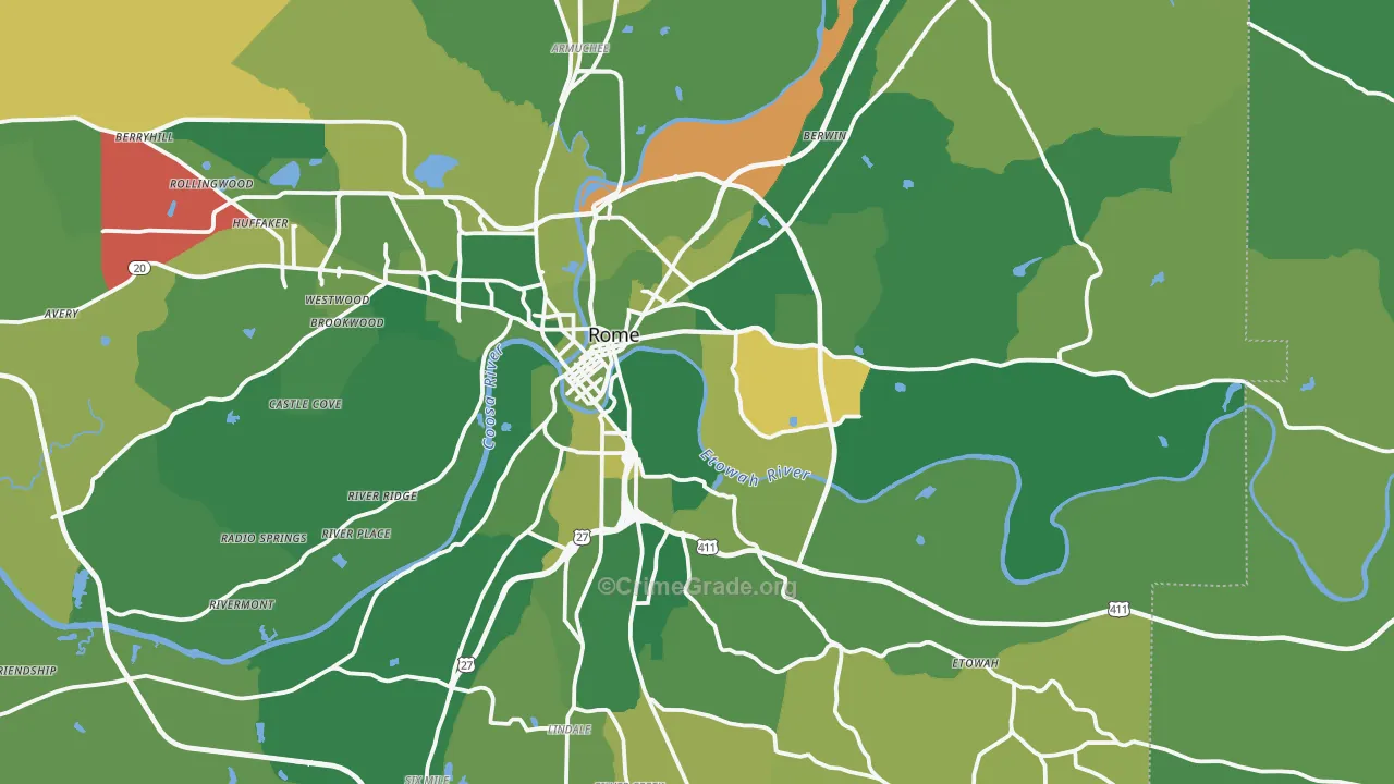30161, GA Map of Vehicle Theft Rates