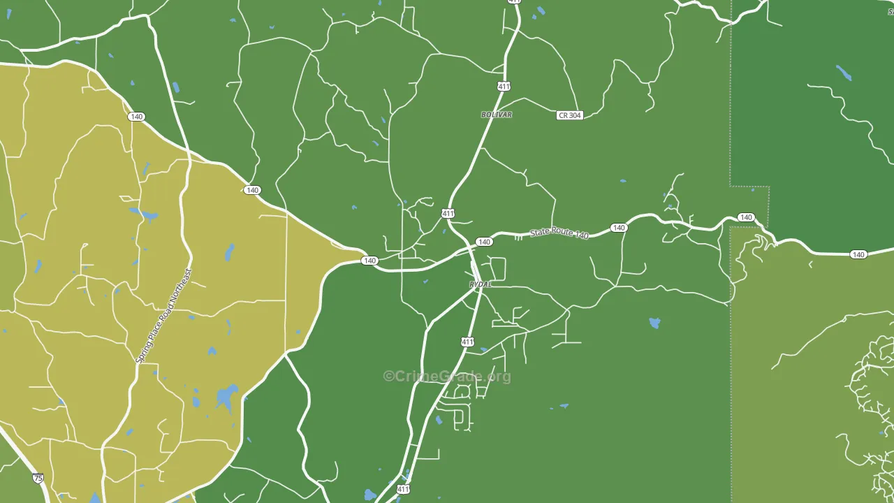 30171, GA Map of Vehicle Theft Rates