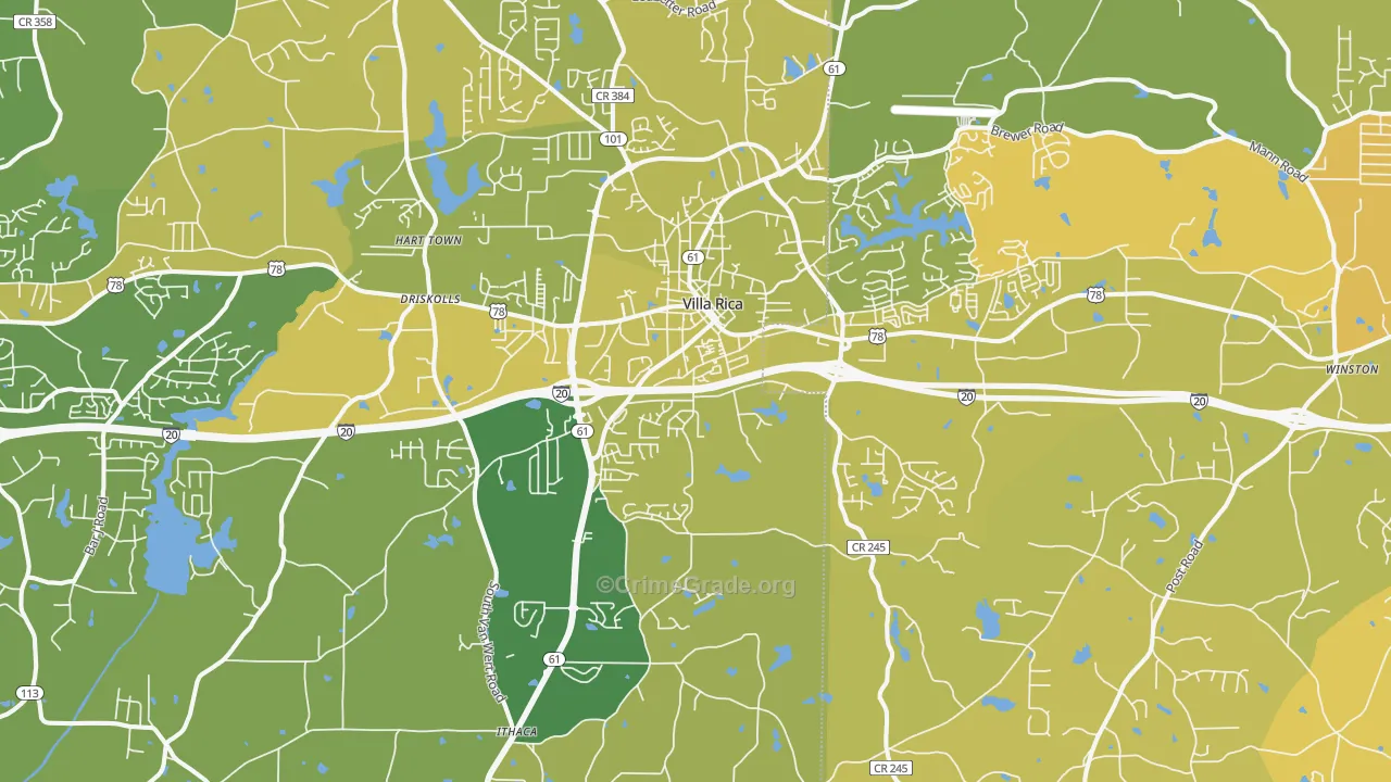 30180, GA Map of Vehicle Theft Rates