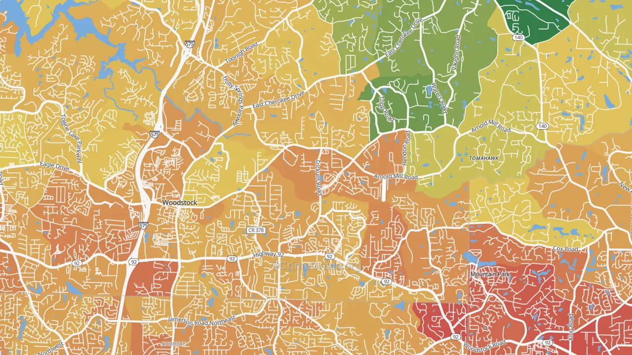 30188, GA Map of Vehicle Theft Rates