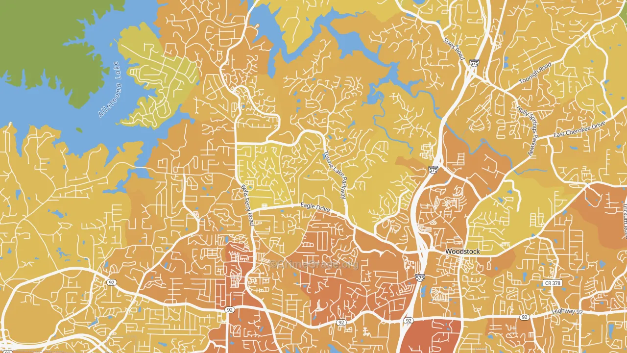 30189, GA Map of Vehicle Theft Rates
