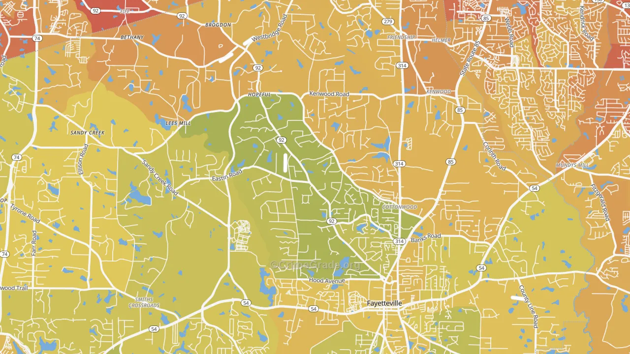 30214, GA Map of Vehicle Theft Rates