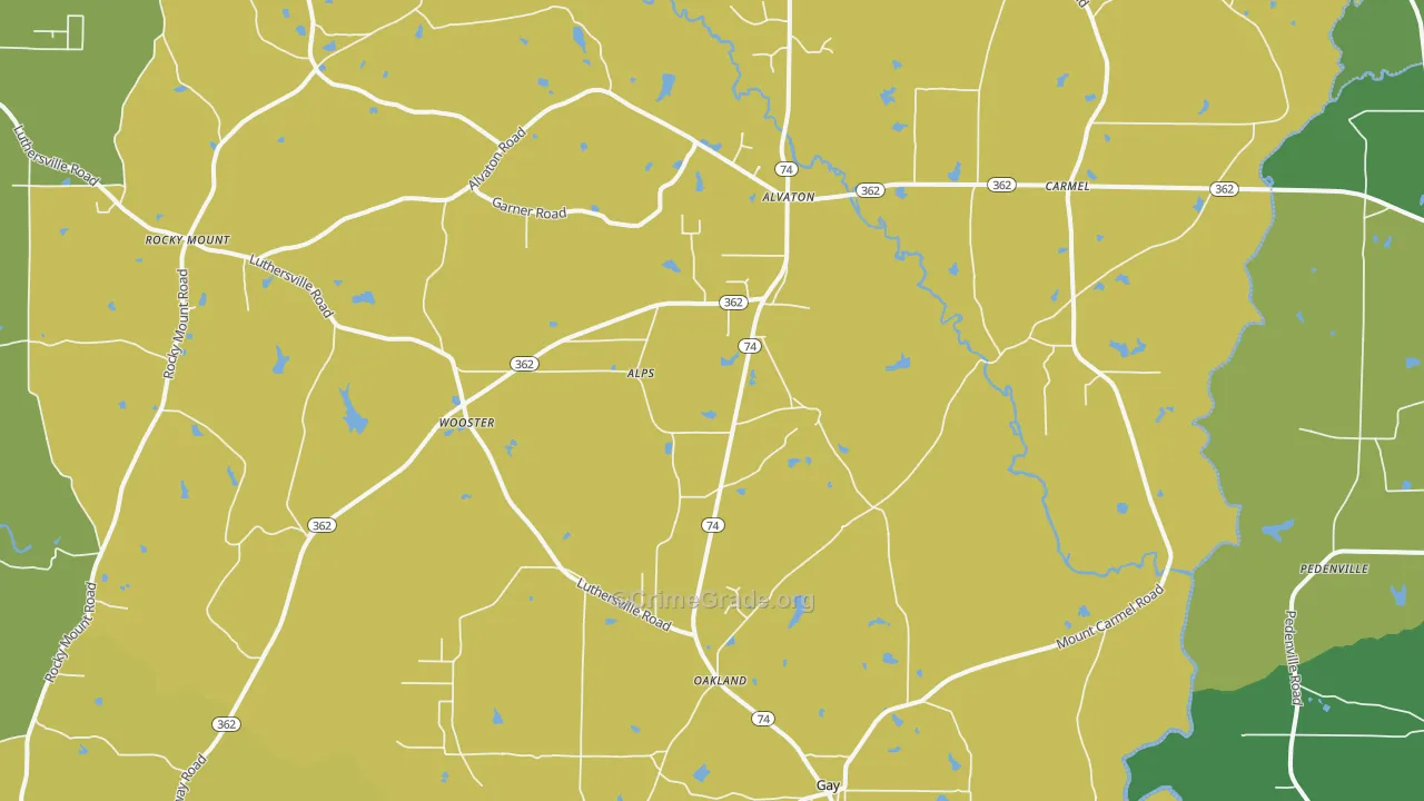 30218, GA Map of Vehicle Theft Rates