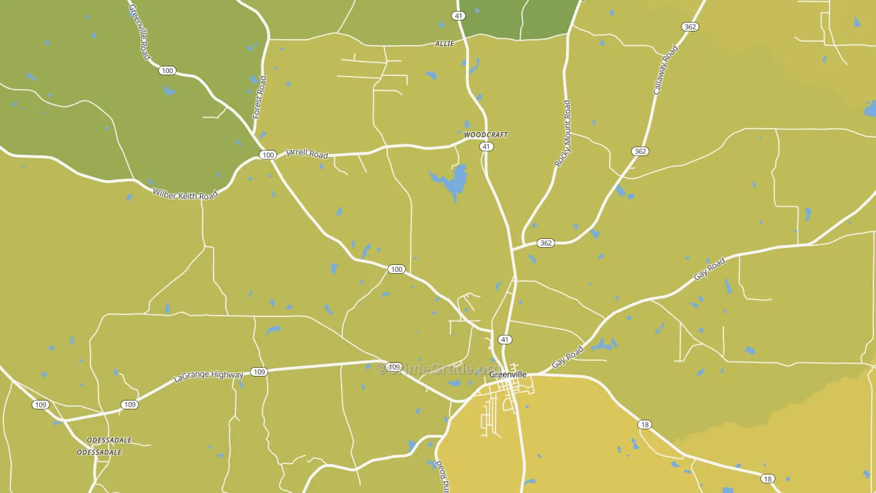 30222, GA Map of Vehicle Theft Rates