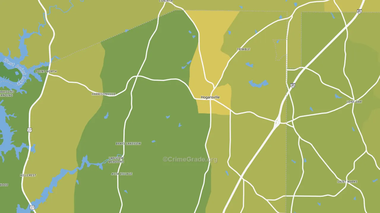 30230, GA Map of Vehicle Theft Rates