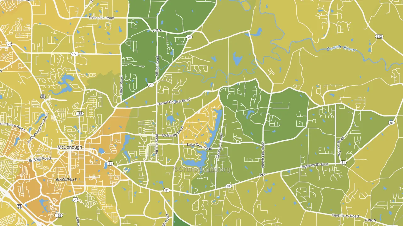 30252, GA Map of Vehicle Theft Rates
