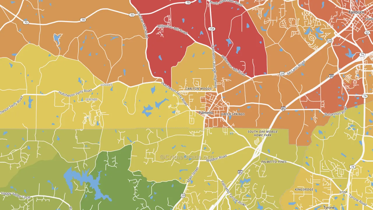 30268, GA Map of Vehicle Theft Rates