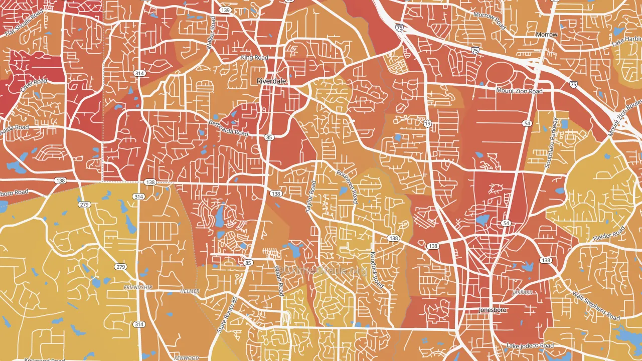 30274, GA Map of Vehicle Theft Rates
