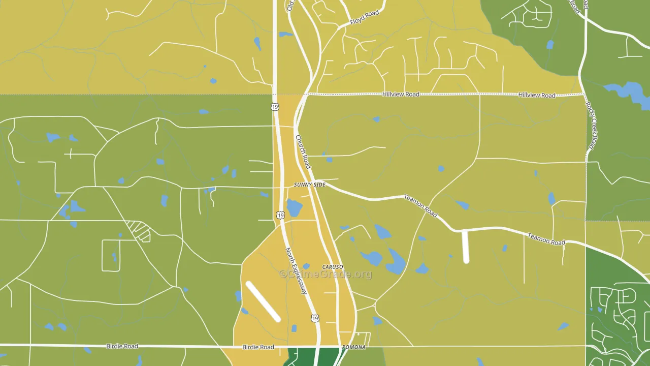 30284, GA Map of Vehicle Theft Rates