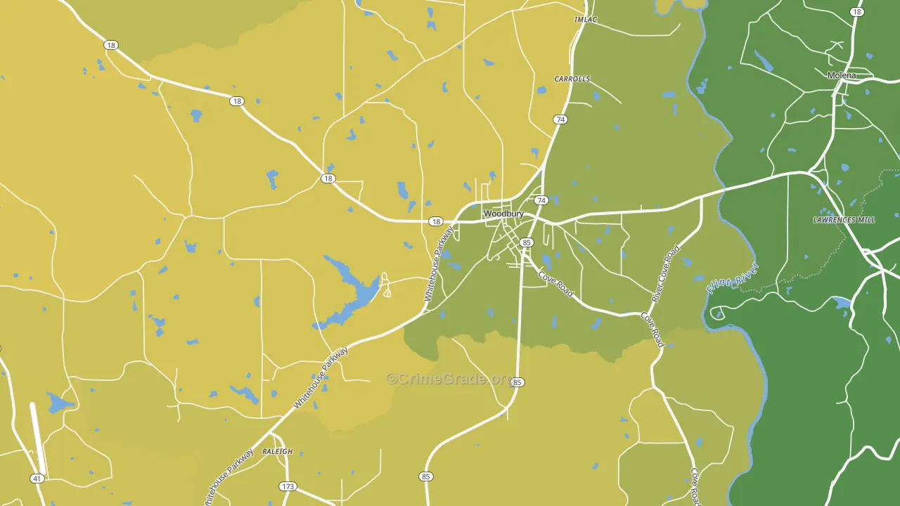 30293, GA Map of Vehicle Theft Rates