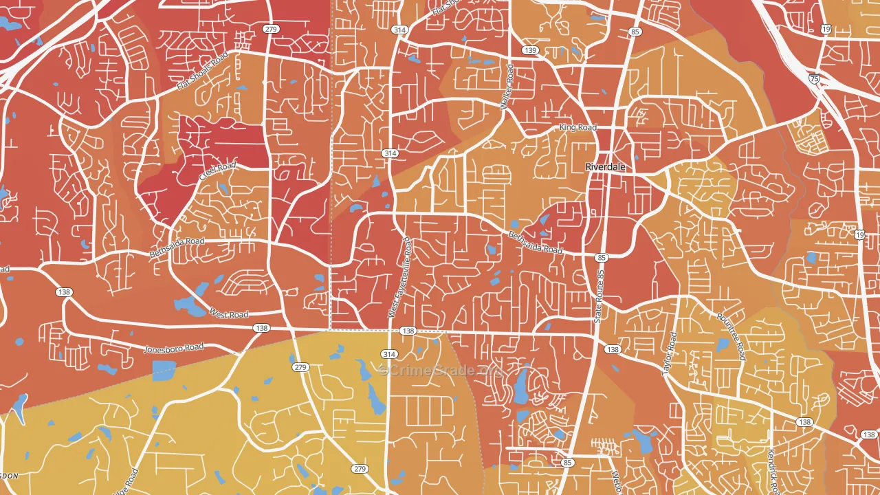 30296, GA Map of Vehicle Theft Rates