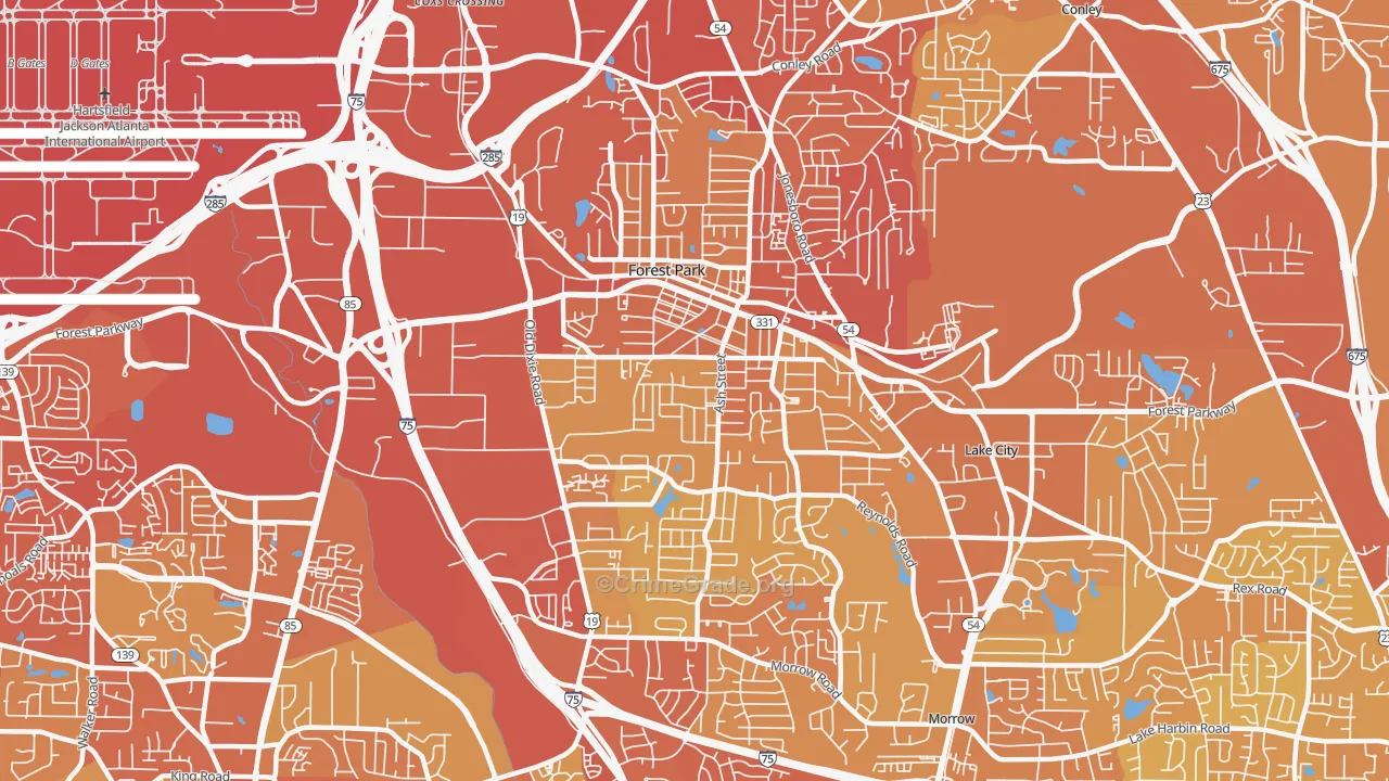 30297, GA Map of Vehicle Theft Rates