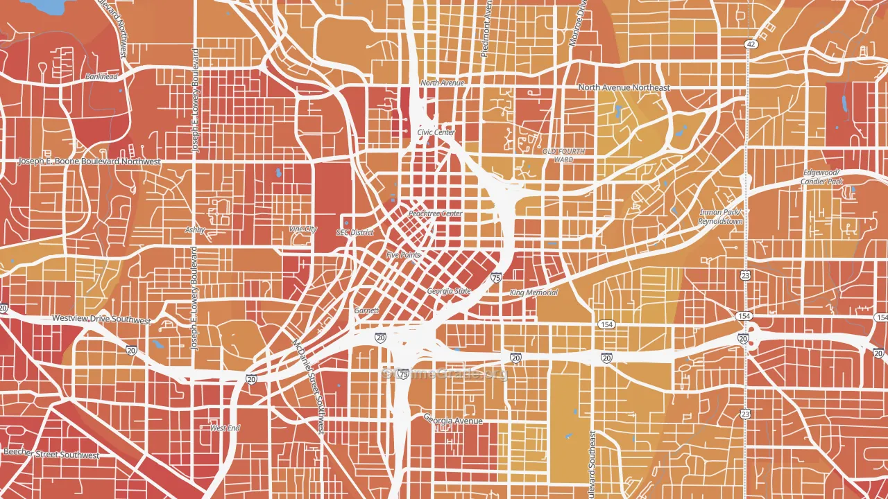 30303, GA Map of Vehicle Theft Rates