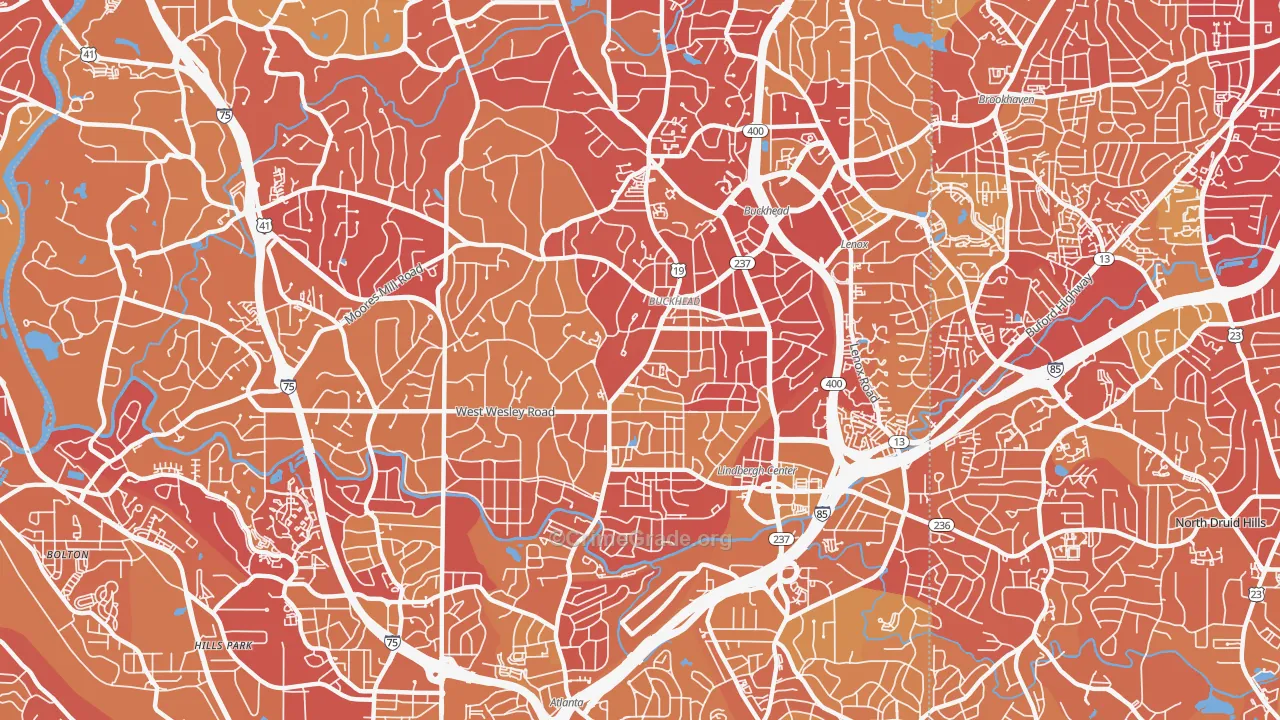 30305, GA Map of Vehicle Theft Rates