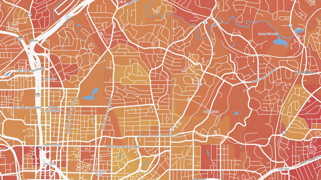 30306, GA Map of Vehicle Theft Rates