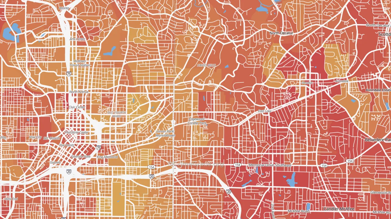 30307, GA Map of Vehicle Theft Rates